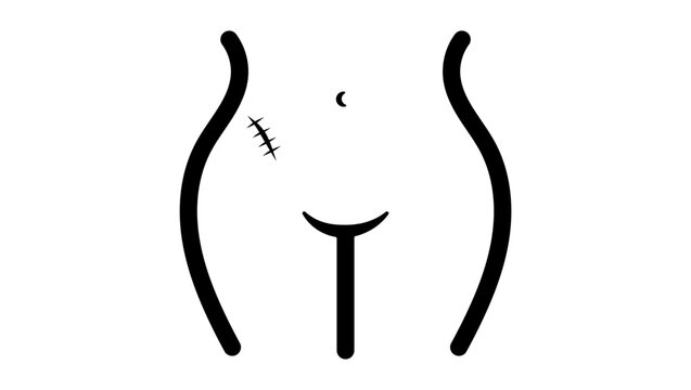 black body with scar, minimalist style clip art preview