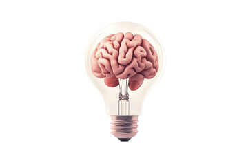 Brain inside lightbulb icon symbolizes innovative thinking and creative ideas in a simple design