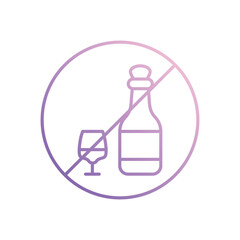 No Alcohol icon vector stock illustration