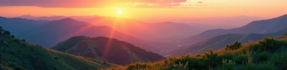 Obraz premium Elegant dawn landscape with soft focus hills and gentle light, abstract, hills, gentle light