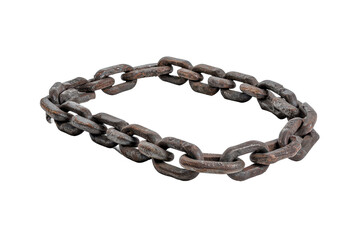 Obraz premium A broken metal chain symbolizes broken bonds and lost connections in a bold graphic design