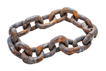 Obraz premium Broken metal chain image represents disruption and the end of connection in a powerful visual