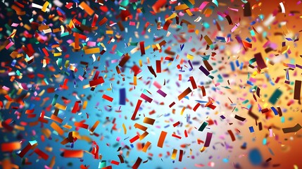 Colorful confetti explosion new year's eve party, crazy celebration, birthday party