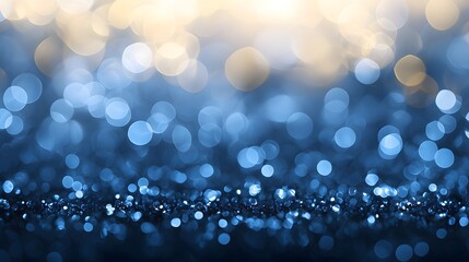 Abstract blue bokeh lights as background.