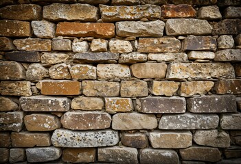 Obraz premium A brick wall is shown in a dark room.