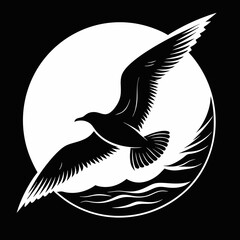 vector illustration of a seagull