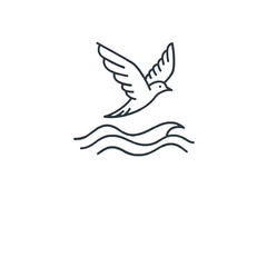 Obraz premium Seagull soaring above the waves