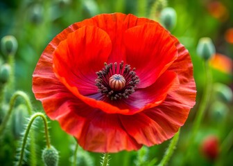 World War remembrance day. Red poppy is symbol of remembrance to those fallen in war