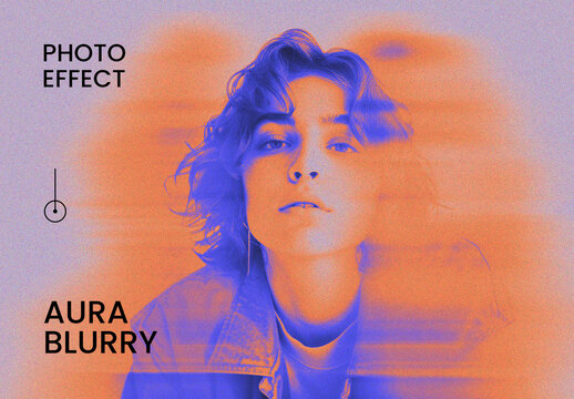Aura Blurry Poster Photo Effect Mockup