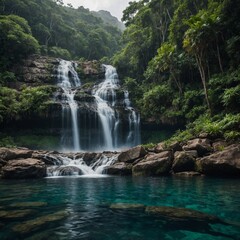 Fototapeta premium Rocky Waterfall