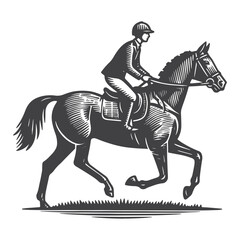 Obraz premium Simple Jockey Vector Icon Design – Vintage Retro Logo & Illustration