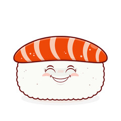 sushi salmon smile face cartoon cute