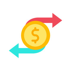 Dollar Exchange icon vector image. Suitable for mobile apps, web apps and print media.