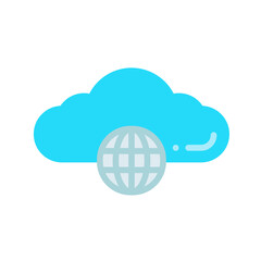 Global Cloud icon vector image. Suitable for mobile apps, web apps and print media.