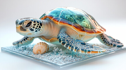 Fototapeta premium turtle on a white background