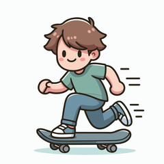 vector illustration of people playing skateboard