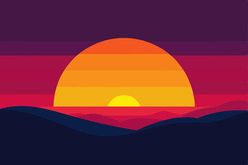 Obraz premium sunset over the mountains