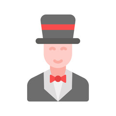 Magician icon vector image. Suitable for mobile apps, web apps and print media.