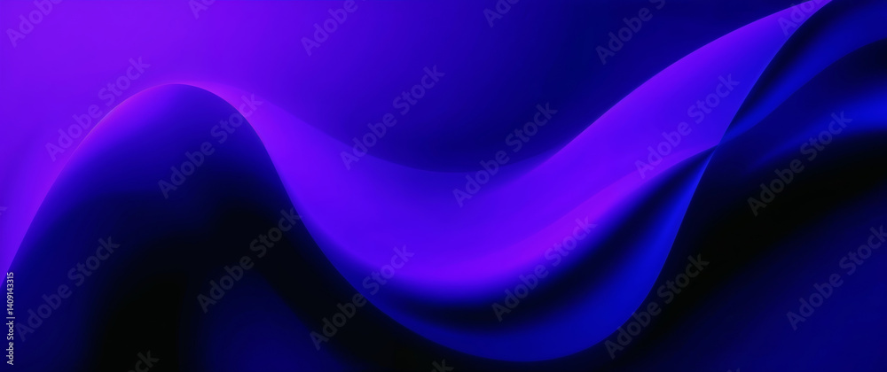 Canvas Prints abstract blue and purple waves flowing smoothly in digital render