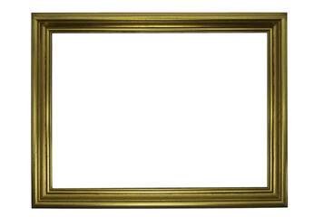 isolated gilded wooden picture frame