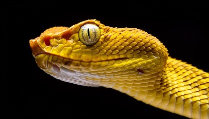 close up of a yellow snake - obrazy, fototapety, plakaty