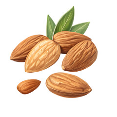 Almonds: Healthy Nuts, Food Image on transparent background