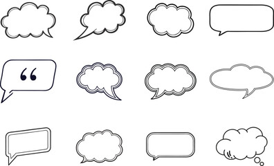 Quote Bubble Banner Set – Blank Frame Collection Vector