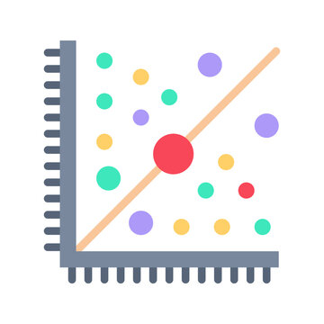 Scatter Graph icon vector image. Suitable for mobile apps, web apps and print media.