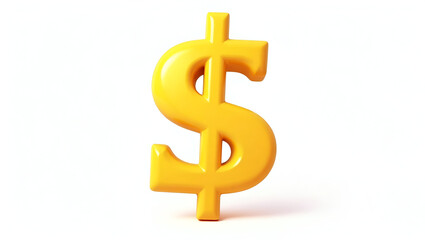 Fototapeta premium Vibrant Golden 3D Dollar Sign Icon Rendered in a Whimsical Design