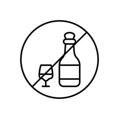 No Alcohol icon vector stock illustration