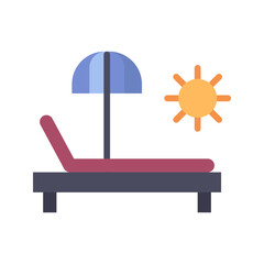 Sunbathe icon vector image. Suitable for mobile apps, web apps and print media.