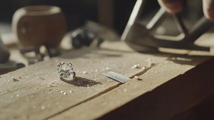 Construction worker measuring and cutting wood planks at a site. Featuring accuracy and expertise