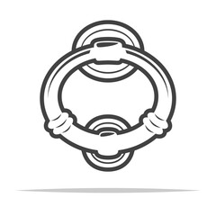 Antique door knocker outline icon transparent vector isolated