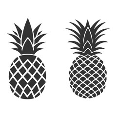 Obraz premium Solid Vector Icon for Pineapple 