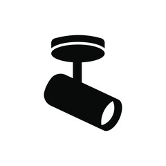 Ceiling spotlight black and white flat vector icon design