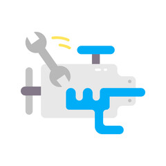 Obraz premium Working on Engine icon vector image. Suitable for mobile apps, web apps and print media.