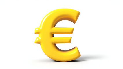 Fototapeta premium Vibrant Golden Euro Sign 3D Render Icon in a Stylized Design