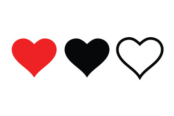 Heart icon collection. Designed for mobile apps and web interfaces. Vector illustration