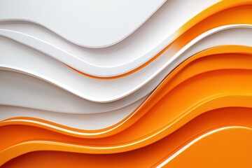 Obraz premium Abstract waves of orange and white create a vibrant, dynamic design.