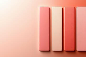 Fototapeta premium Stylish pastel color blocks on a soft gradient background.