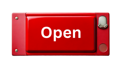 red switch on white background Png, displaying open house  