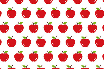 Seamless red apple pattern design, hand drawn apple pattern template vector