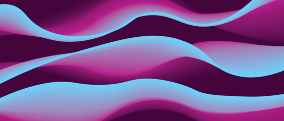Abstract purple background with light blue and magenta gradient and waves. Vector illustration of background.