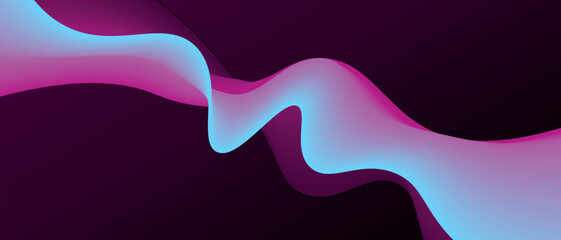 Abstract purple background with light blue and magenta gradient and waves. Vector illustration of background.