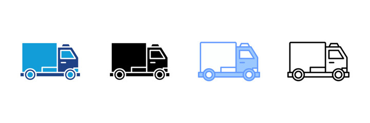Truck Icon Set Multiple Style Collection