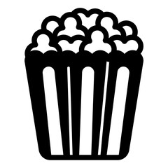 Paper bucket with popcorn solid icon, grocery products concept. Vector graphics. Cup with fried corn sign on white background, glyph style mobile or design.