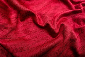 Wrinkled Red Fabric Texture with Abstract Pattern