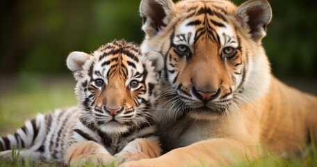 Fototapeta premium a cross between a dog and a tiger 