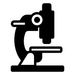 Optical microscope solid icon, optical equipment concept. Vector graphics. Medical, laboratory magnification tool sign on white background, glyph style mobile or design.