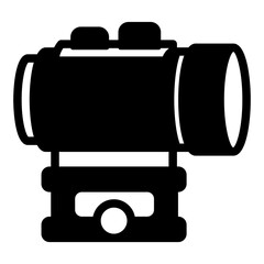 Optical monocular solid icon, spying and optics concept. Vector graphics. Magnification, zoom tool sign on white background, glyph style mobile or design.